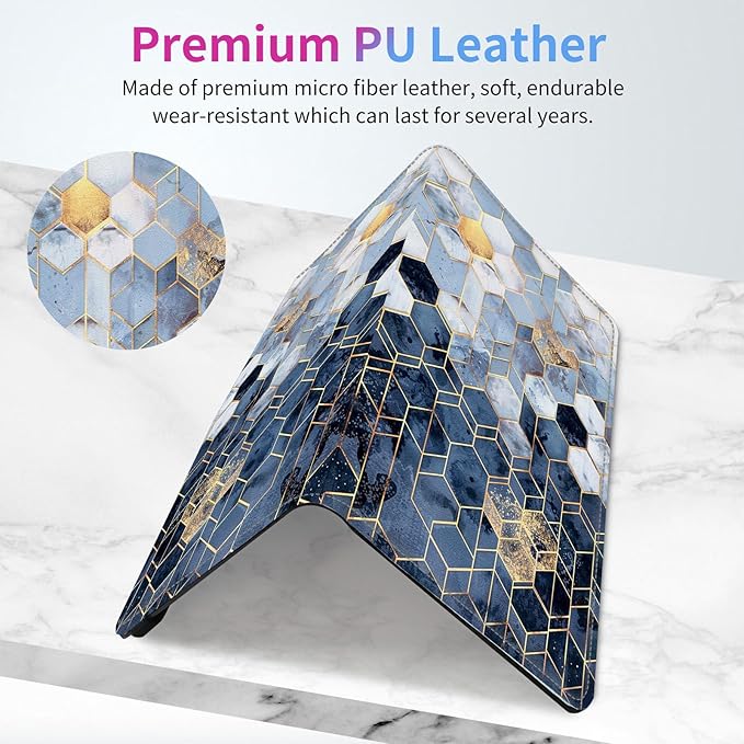 Car Registration and Insurance Card Holder, RFID Blocking Leather Auto Car Document Holder,Vehicle Glove Box Driver License Card Document Organizer for Men Women-Geometric Gold Marble