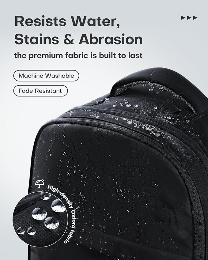 HOTOR Travel Backpack - Flight Approved Travel Bag for Men and Women, Carry on Luggage for 15.6" Laptop and Travel Essentials for Work, Business, Weekender, College 11.8"x7.9"x17.3" (Black)