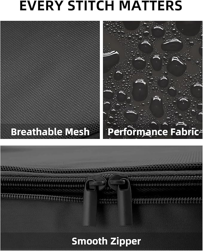 6 Set Compression Packing Cubes for Travel, Large Medium Small Luggage Organizers, Storage Bags for Clothes (6 Pack, Jet Black)