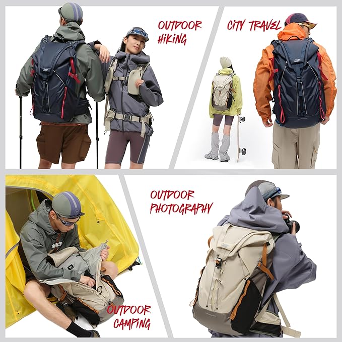 VSGO Pocket Ranger Expandable 25-33L Photography & Outdoor Backpack – Lightweight Camera Bag for Hiking, Mountaineering, Travel