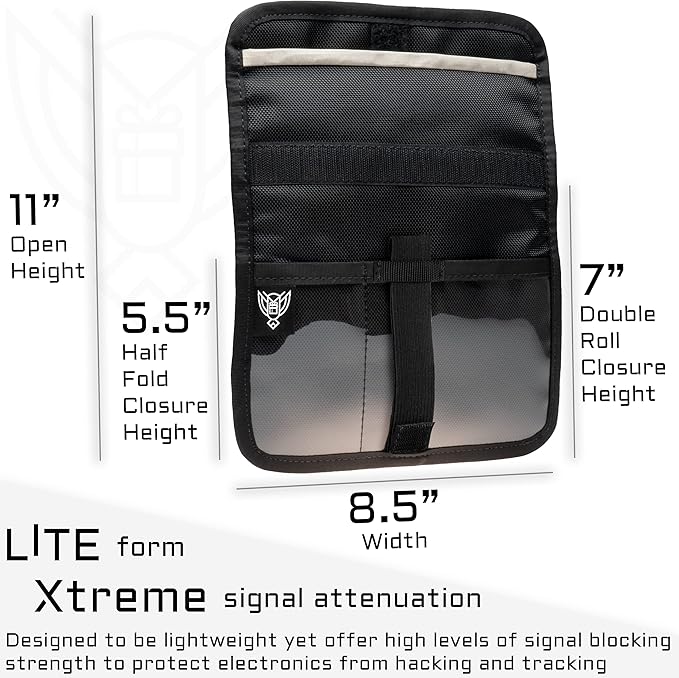 Xtreme Sight Line ~ AQUA RT Dry Bag~ Water-Proof Faraday Dry Bag for Laptops, Tablets, and Mid-Size Electronics ~ Small LITE Faraday Bag Combo ~ Woodland Camo