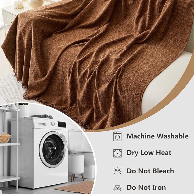 Chenille Couch Cover for Dogs - Sofa Covers for 2 Cushion Sofa Pet Friendly, Scratch Resistant & Non-Slip Furniture Cover Fits Love Seat, Beige, 71"x118", Brown