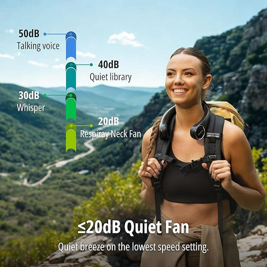 Portable Neck Fan – Hands Free Quiet 20dB Cooling Neck Fan, 17-Hour 4000mAh Battery, 3 Speeds, Wearable Fan for Neck Fans that Blow Cold Air, Personal Fans Portable Rechargeable (Black)