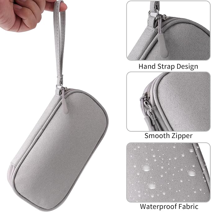 Universal Cable Organizer - Electronics Accessories Bag for Charger, Phone, Memory Card, Travel Gadget Bag (Grey)