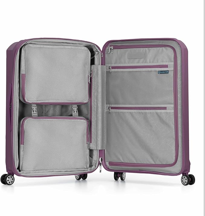 Traveler's Choice Pagosa Indestructible Hardshell Expandable Spinner Luggage, Mauve, 26-Inch Medium
