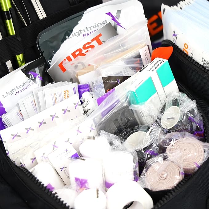 Lightning X Value Compact Medic First Responder EMS/EMT Stocked Trauma Bag w/Basic Fill Kit A - Black