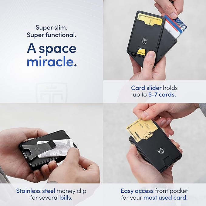 TRAVANDO Swype Slim Wallet for Men Metal RFID Blocking Mens Wallet Card Case (Without AirTag* Pocket)