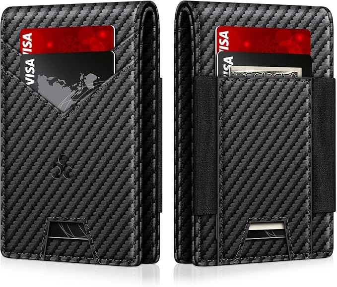 Wallet for Men Slim Leather Wallets for 13-17 Cards, RFID Blocking Thin Card Holder Wallet with ID Window & Large Capacity Cash Slot, Minimalist Bifold Small Wallet for Front Pocket, Gift for Men