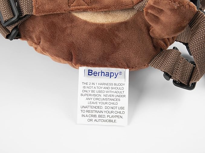 2 in 1 New Monkey Toddler Safety Harness Backpack Children's Walking Leash Strap（Brown）