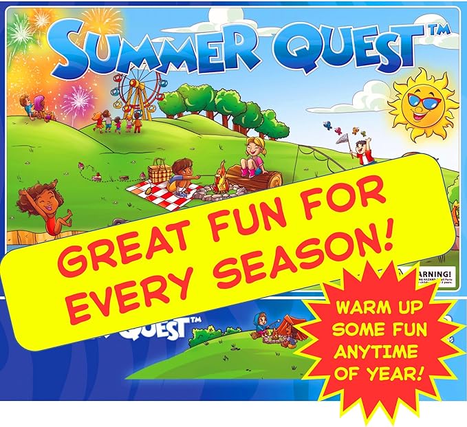 Summer Quest Board Game, Fun for Kids and Adults, 2-4 Players, Ages 5+, Family-Friendly Summer-Themed Activities & Strategic Gameplay, Skill-Building & Educational, Fun for All Seasons!