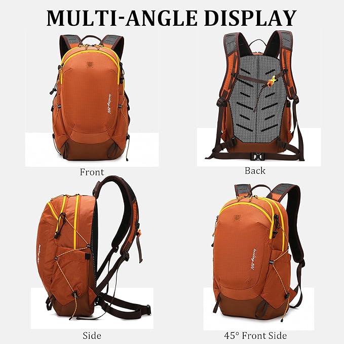 W WINTMING Small Hiking Backpack Travel Backpacks 20L Lightweight Hiking Daypack for Women Men Camping Daily Commuting (Orange)