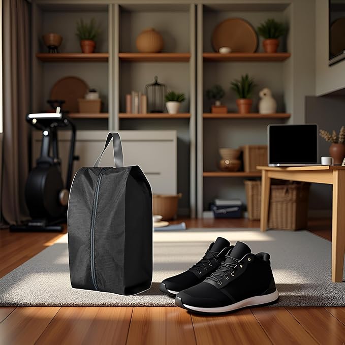 Travel Shoe Bags, Set of 12, Large Oxford Fabric Storage Bags with Zipper and Handle, Water-Resistant Pouches (Checkerboard)