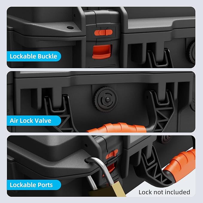 Starlink Mini Case, Starlink Mini Hard Waterproof Travel Case for With Molded Foam for Accessories, Lockable Storage Bag Grey