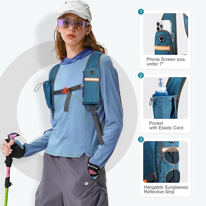 FIORETTO 10L Hiking Backpack for Women Men Mini Packable Backpack Lightweight Small Daypack for Camping Travel Outdoor, Turquoise