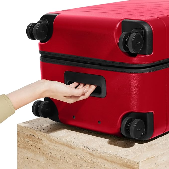 Away Large Trunk Luggage, 31 Inch Hardside Suitcase with Spinner Wheels, Lightweight & Durable, TSA Lock, Ideal for Long Trips, Cherry Red