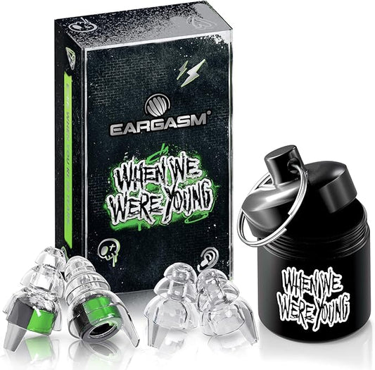 Eargasm High Fidelity Earplugs: When We were Young Edition - Noise Reducing Ear-Plugs for Hearing Protection at Music Festivals, Concerts, Raves, Live Events, Loud Environments and More