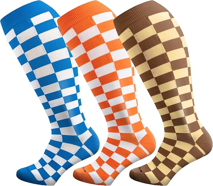 Wide Calf Compression Socks for Women & Men Extra Large Size Support Socks for Nurses Running Pregnant Travel, 15-20 mmHg