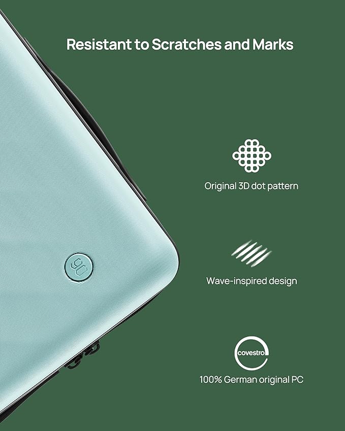 NINETYGO Trunk Luggage 22 Inch, Small Checked Luggage with Double Spinner Wheels, Anti-Burst Zipper, Hard Case PC Suitcase, Lightweight Travel Luggage, TSA Approved (Crystal Green, Hudson)