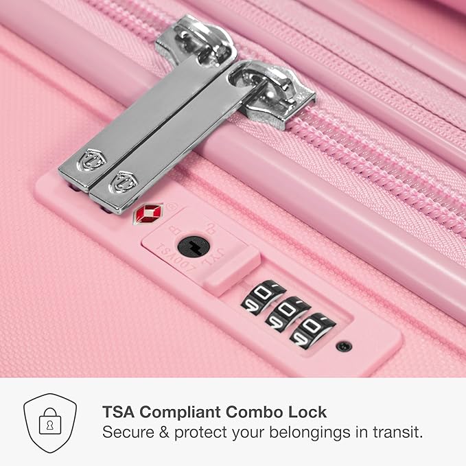 Traveler's Choice Pagosa Indestructible Hardshell Expandable Spinner Luggage, Pink, 2-Piece Set (22/26)
