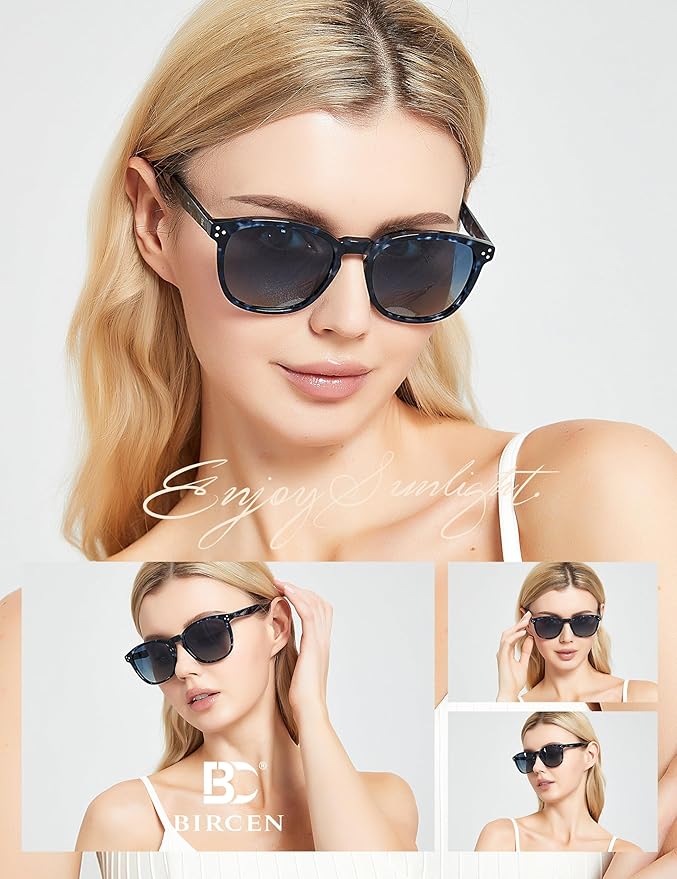 Polarized Sunglasses For Women UV - Protection Womens Trendy Fashion Large Shades With Acetate Frame BC2110