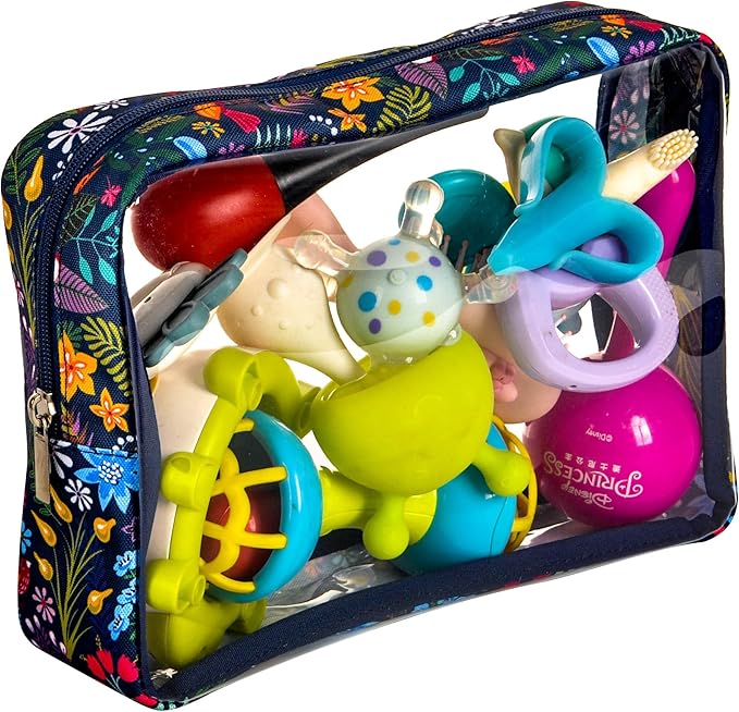 TSA Approved 5-Piece Diaper Bag Organizer Pouch Set Clear Waterproof TPU Kids Toiletry Storage Set Travel Packing Clutch Cube Bags for Baby Nursing