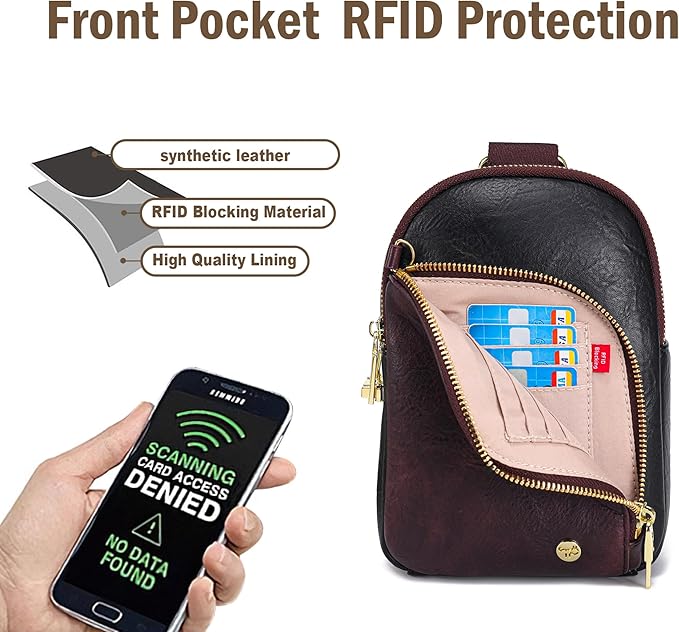INICAT RFID Blocking Sling Bag Anti Theft Crossbody Bags Women Valentine's Day Gifts Travel Purses Vegan Leather