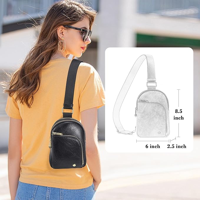 INICAT RFID Blocking Sling Bag Anti Theft Crossbody Bags Women Valentine's Day Gifts Travel Purses Vegan Leather