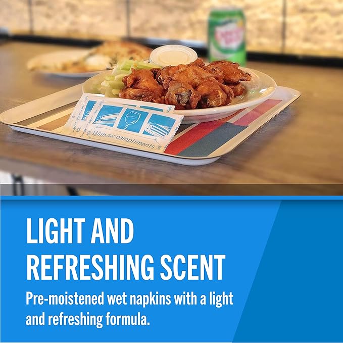 Fresh Towel Individually Wrapped Moist Towelettes - 1 Box of 100 Hand Wipes Individually Wrapped (7 x 8 inches Towel Size, White)