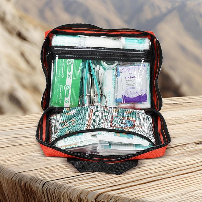 General Medi First Aid Kit, 250 Piece Small First Aid Kit - Includes Emergency Foil Blanket, Instant Cold Pack,Scissors for Travel, Home, Office, Vehicle, Camping, Workplace & Outdoor