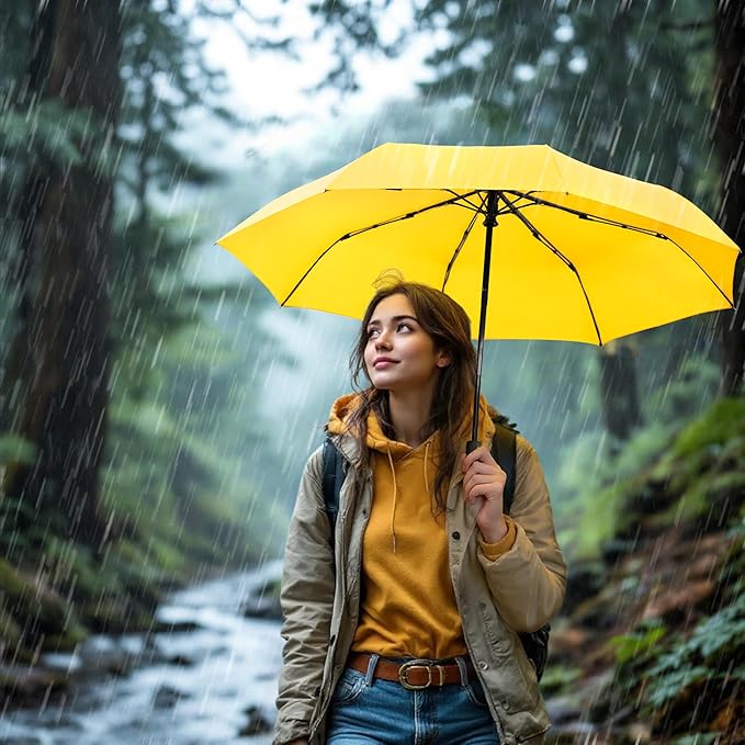 SoulRain Travel Umbrella - Compact Umbrella for Rain - Perfect Large Auto Folding Umbrella - Ideal Car umbrella, Small umbrella, and Travel Companion