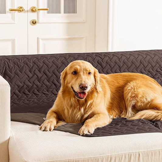 gogobunny 100% Double Sided Waterproof Dog Blanket Soft Pet Bed Cover Reversible Protect Furniture Couch Sofa Car for Puppy Cat (Dark Coffee/Light Coffee, 30x30 Inch (Pack of 1))