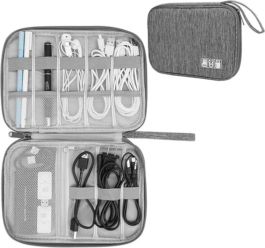 Electronic Organizer Travel Universal Cable Organizer Electronics Accessories Bag for Cable, Charger, Phone, USB, SD Card,1Pack