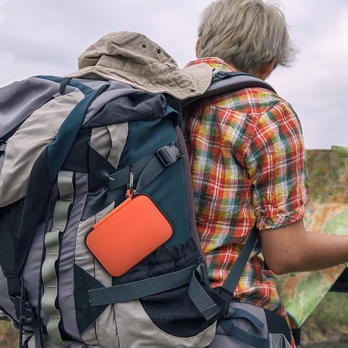 Hard Case Compatible with SIMO Solis 5G/ for Pro 5G WiFi Mobile Hotspot, Travel Router for Hotel WiFi Storage Holder Bag with Mesh Pocket for Charger USB Cable & Accessories (Box Only)- Orange