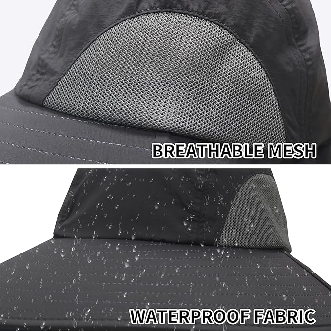 PFFY Sun Bucket Hats for Men Women 3” Wide Brim UPF 50+ Fishing & Beach Hat