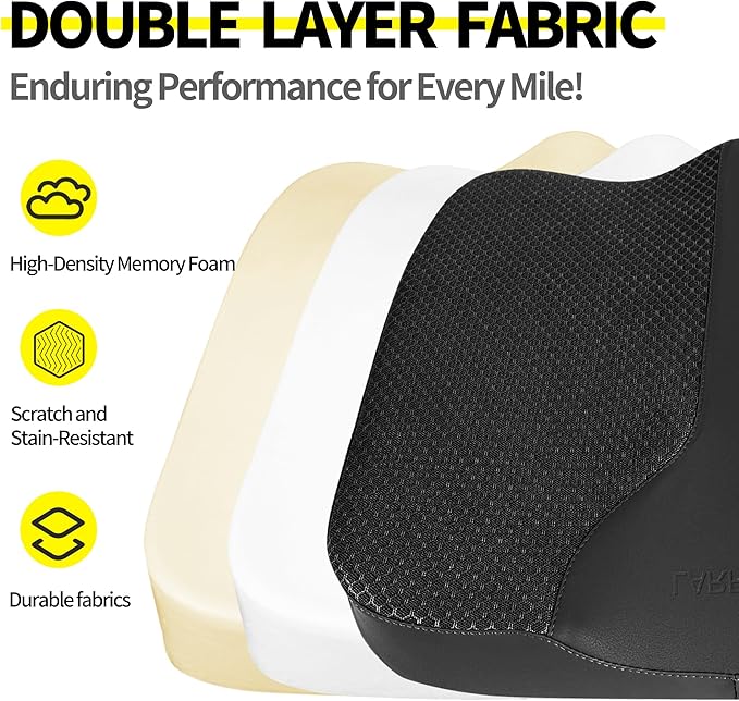 LARROUS Car Seat Cushion - Comfort Memory Foam Seat Cushion for Car Seat Driver, Tailbone (Coccyx) Pain Relief, Car Seat Cushions for Driving (Black)
