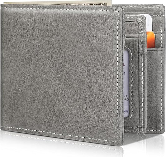 Artpaxy Mens Wallet Bifold Genuine Leather RFID Blocking Wallet for Men with 1 ID Windows 13 Card Holders 2 cash pockets 1 Gift Box