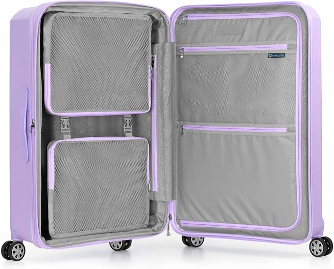 Traveler's Choice Pagosa Indestructible Hardshell Expandable Spinner Luggage, Lavender, 30-Inch Large