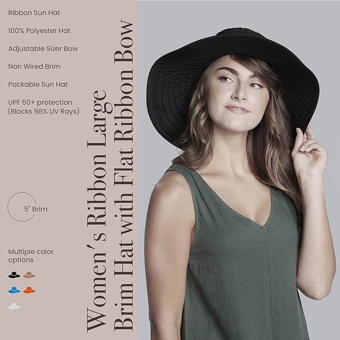 San Diego Hat Company Women's Ribbon Large Brim Hat