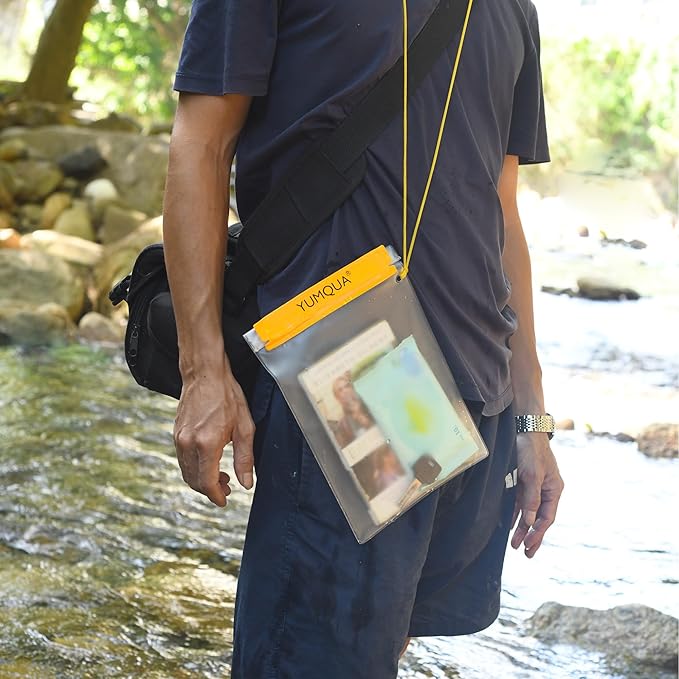 YUMQUA Clear Waterproof Bags, Water Tight Cases Pouch Dry Bags for Camera Mobile Phone Maps Pouch Kayak Military Boating Document Holder