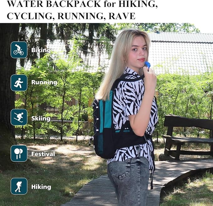 NONSAR Hydration Backpack, Hiking Backpack with 3L Water Bladder, Lightweight Insulation Hydration Pack, Water Backpack for Hiking, Cycling, Running, Festival, Camping for Men Women