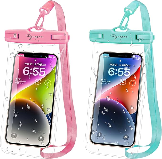 Waterproof Phone Pouch Bag - 7.5in Water Proof Cell Phone Case for Beach Travel, IPX8 Dry Bag with Lanyard for iPhone 17 16 15 Pro Max Galaxy S25 Ultra Pixel 10 Pro, Cruise Ship Essentials
