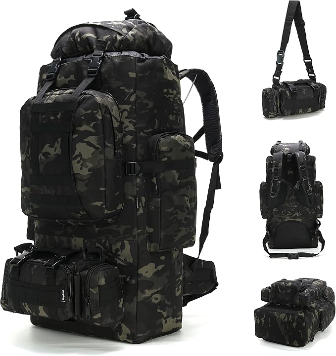 King'sGuard 100L Camping Hiking Backpack Molle Rucksack Military Camping Backpacking Daypack