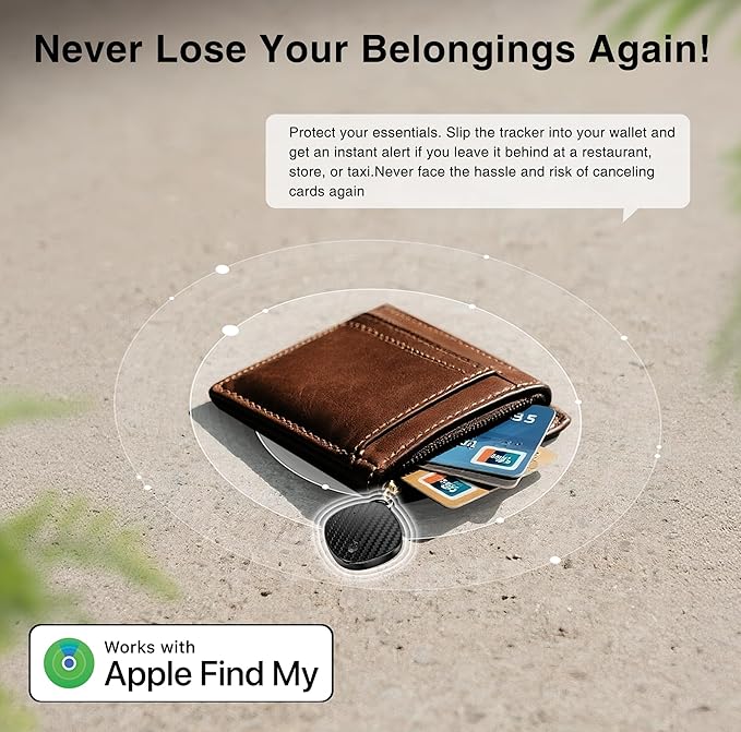 Air Tracker Tags - 2 Pack, Smart Bluetooth Tracker Tag & Finder Item Locators Works with Apple Find My, 100dB Sound, Item Finder for Keys, Bags, Luggage, Wallet, Backpack, Pet(iOS Only)