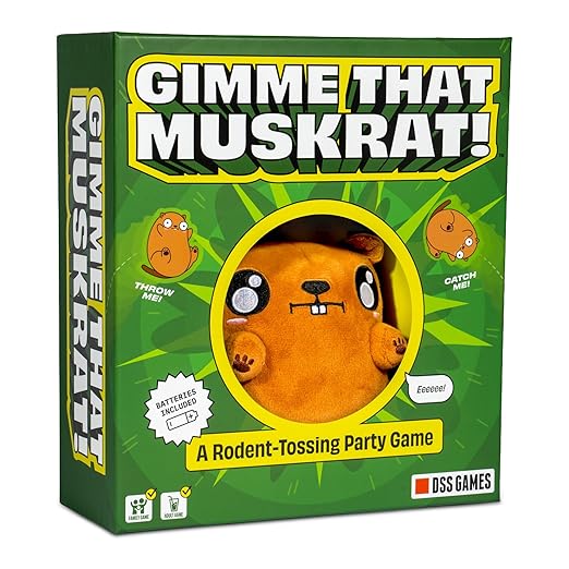 DSS Games Gimme That Muskrat: A Rodent-Tossing Party Game [Hot Potato, Inside or Outside Family Activity, Adult Game Evening, White Elephant Gift, Stocking Stuffer]