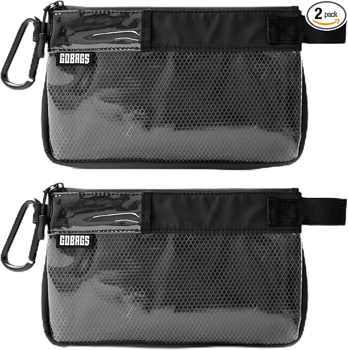 GOBAGS Production Zipper Bags - Electronics & Camera Accessories Bag - Cable organizer, Gear Accessory Pouch, Travel Camera Essentials (Small, Black, 2 pack)