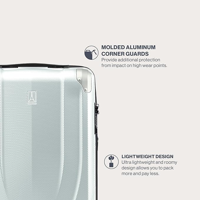 Travelpro Pathways 3 Hardside Expandable Luggage, 8 Spinner Wheels, Lightweight Hard Shell Suitcase, Cloud Grey, Carry On 21 Inch