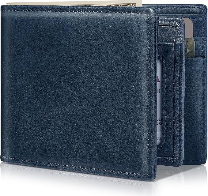 Artpaxy Mens Wallet Bifold Genuine Leather RFID Blocking Wallet for Men with 1 ID Windows 13 Card Holders 2 cash pockets 1 Gift Box
