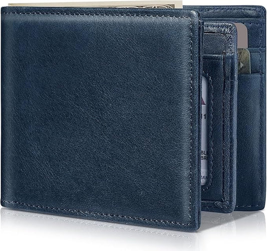 Artpaxy Mens Wallet Bifold Genuine Leather RFID Blocking Wallet for Men with 1 ID Windows 13 Card Holders 2 cash pockets 1 Gift Box