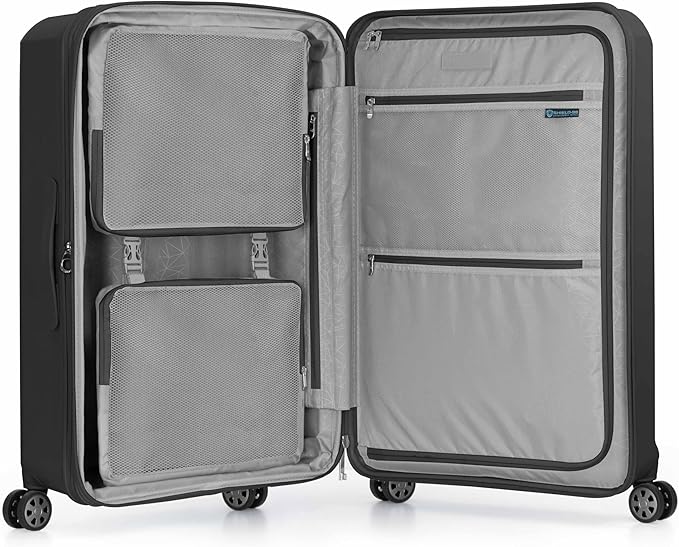 Traveler's Choice Pagosa Indestructible Hardshell Expandable Spinner Luggage, Black, 30-Inch Large