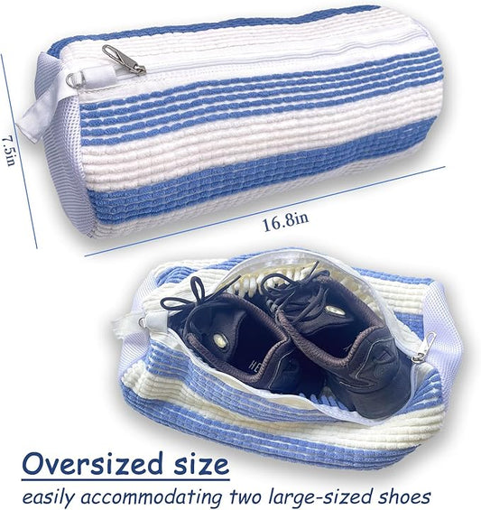 XXL Shoe Washing Machine Bag-Set of 2 Shoe Washing Bags for All Shoe Sizes, 360° Deep Clean Laundry Bag, Reusable Shoe Bag for Washing Machine, Shoe Cleaning Bag for Sneakers Tennis Shoes Sock